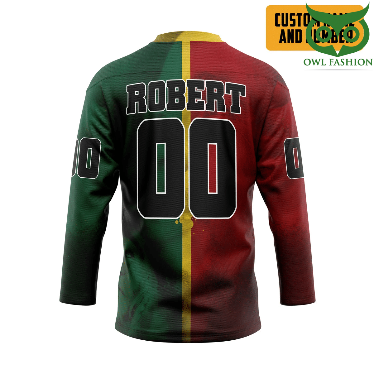 23 3D Bob Marley Lion 420 Custom Name Number Hockey Jersey