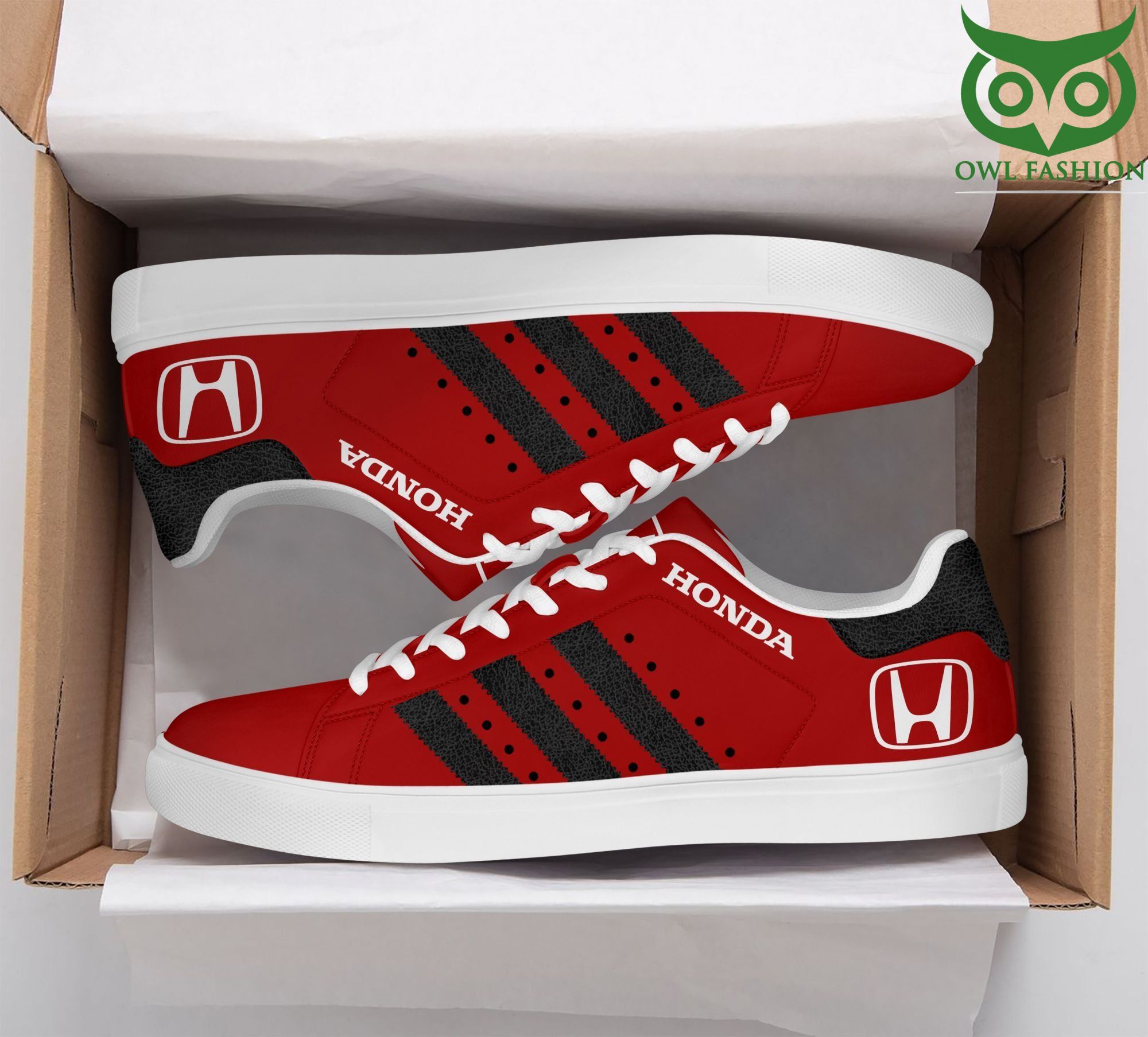 SPECIAL Honda red and black Stan Smith Shoes