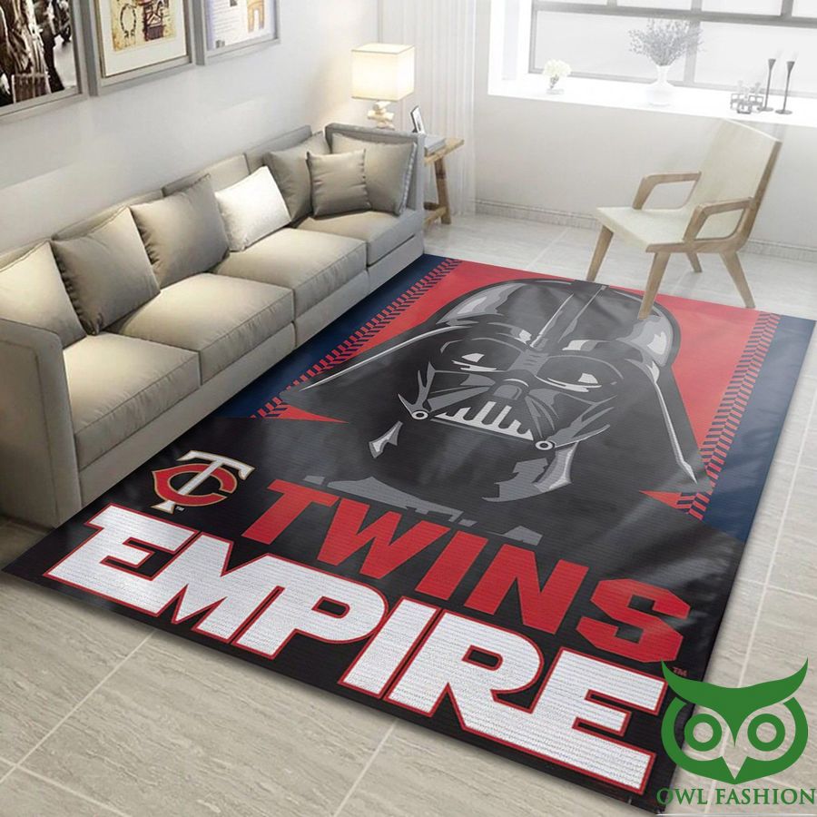 38 MLB Team Logo Minnesota Twins Star Wars Black and Red Carpet Rug