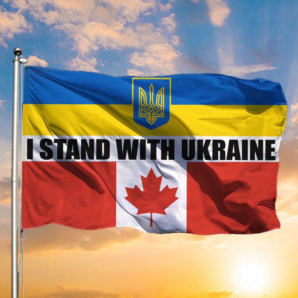 192 Canada I Stand With Ukraine Flag Support Ukraine Merch Slava Ukraini Flag