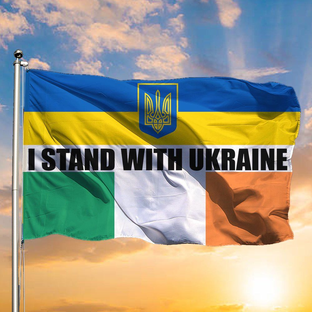 123 Ireland I Stand With Ukraine Flag Irish Support Solidarity With Ukraine Flag