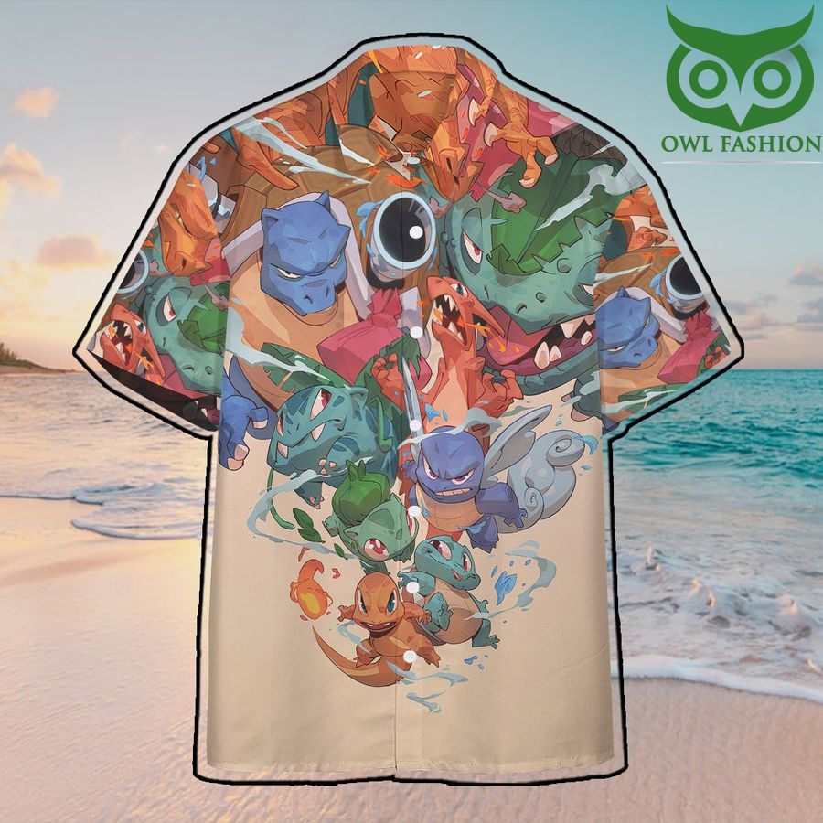 189 Anime Pokemon Old School Hawaiian Shirt Summer Button Shirt