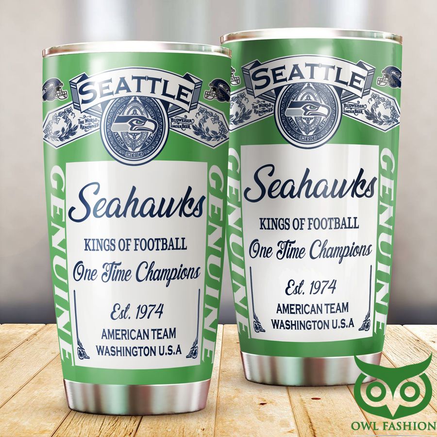 36 Seattle Seahawks Light Green and White est 1974 Tumbler Cup