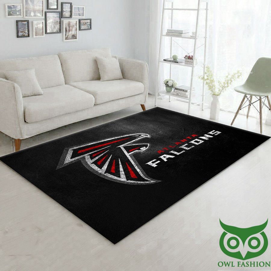 Atlanta Falcons NFL Team Logo Basic Black Carpet Rug