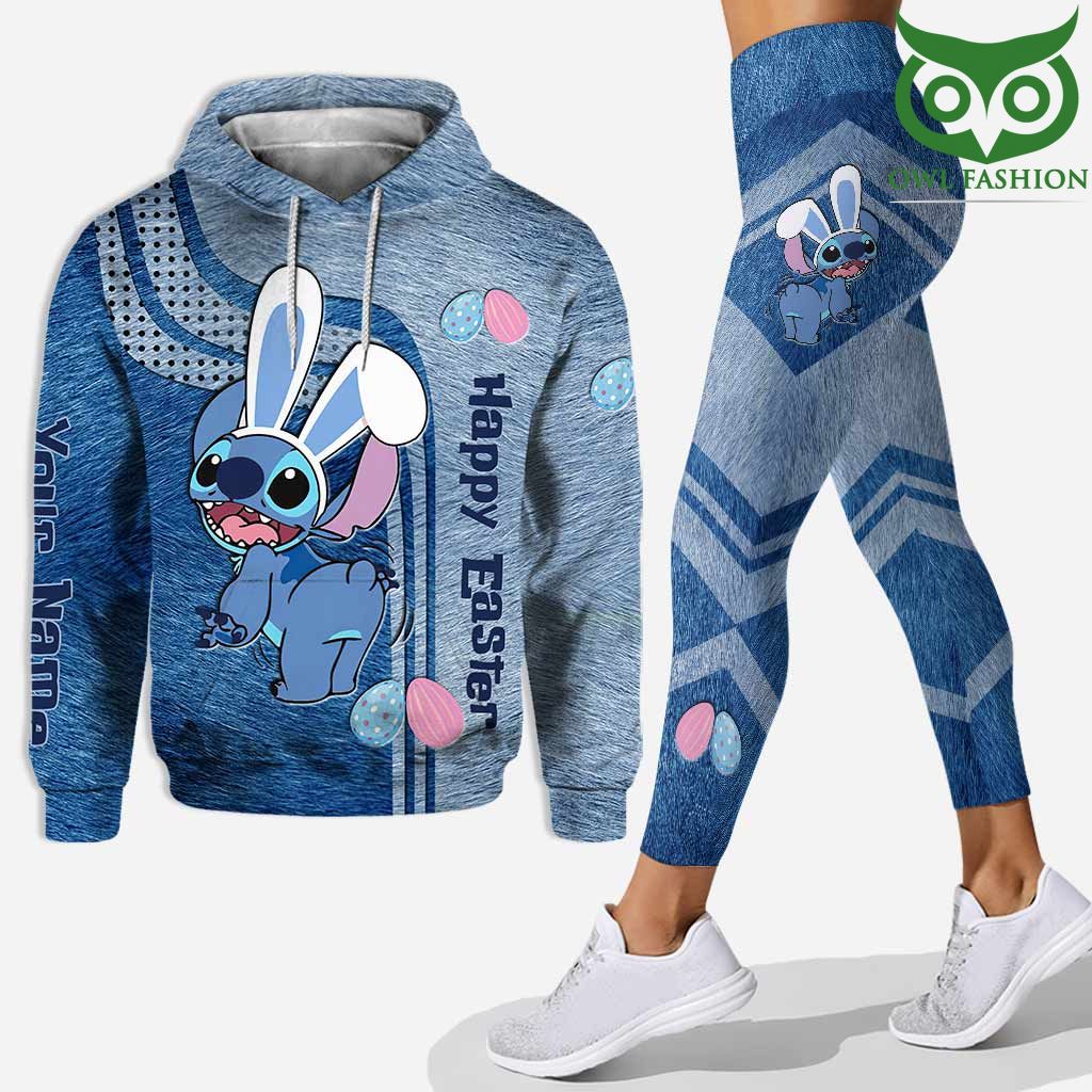80 Happy Easter Ohana Stitch bunny Personalized Hoodie and Leggings