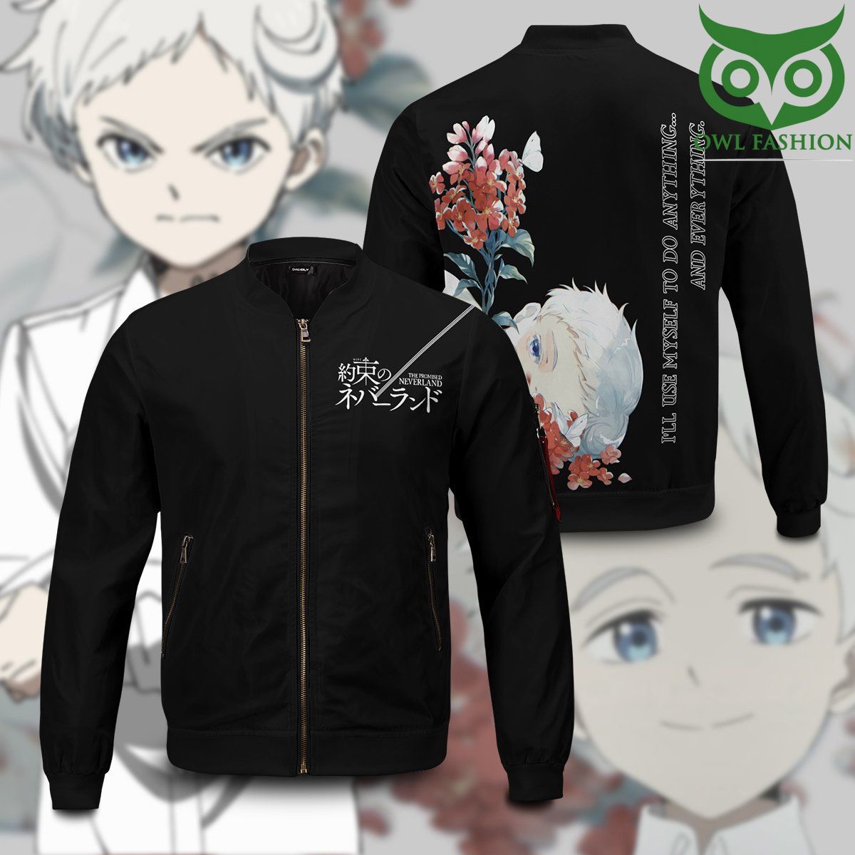 345 The promised neverland Norman Printed Bomber Jacket
