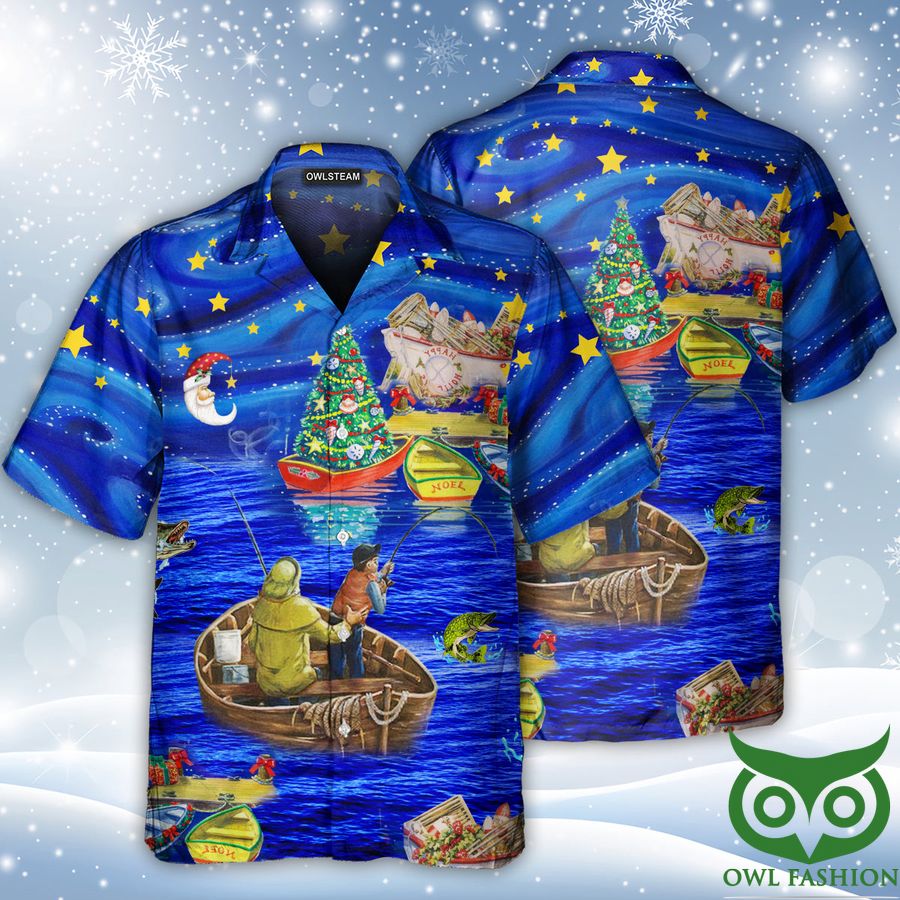 74 Fishing Lover Amazing Christmas Blue Ocean Hawaiian Shirt