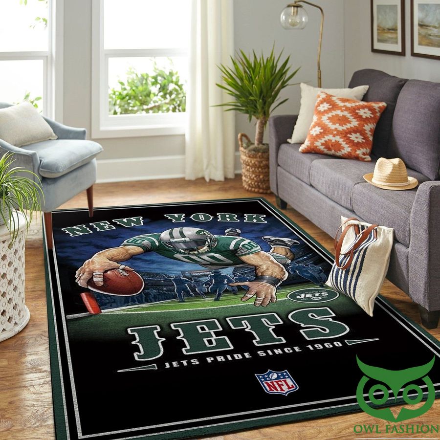 69 NFL New York Jets Team Logo Pride Player on Pitch Carpet Rug