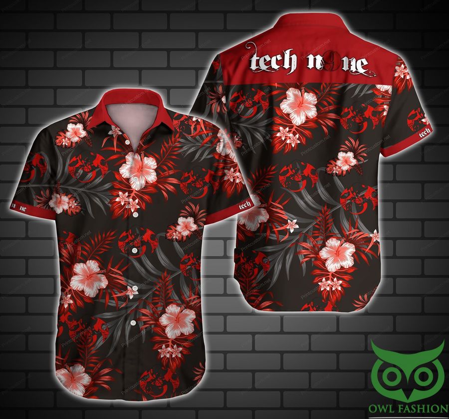 43 Tech N9ne Singer Red Floral Black Gray Hawaiian Shirt