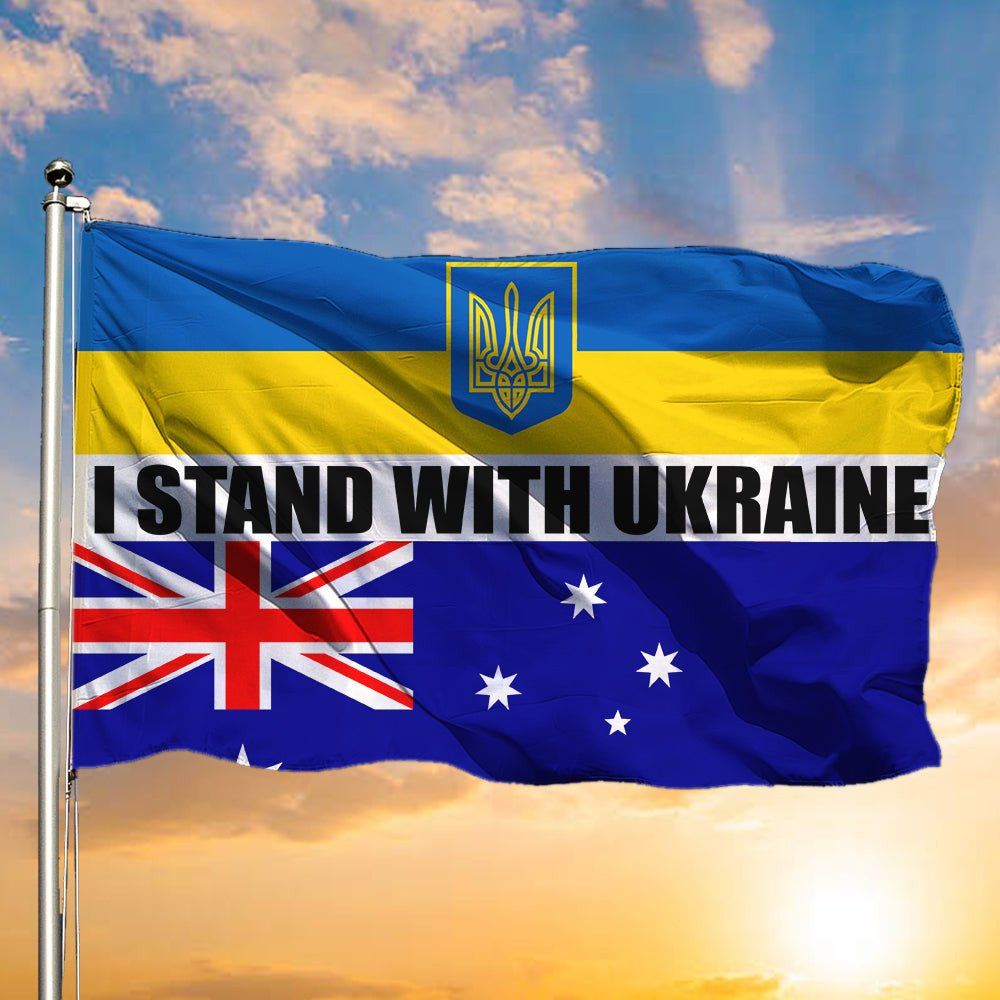 232 Australia I Stand With Ukraine Flag Australians Support Ukraine Merch Slava Ukraini Flag