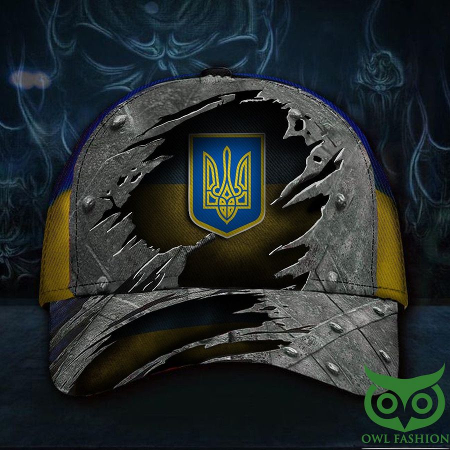18 Ukraine Symbols Color Vintage Metal Gray Classic Cap