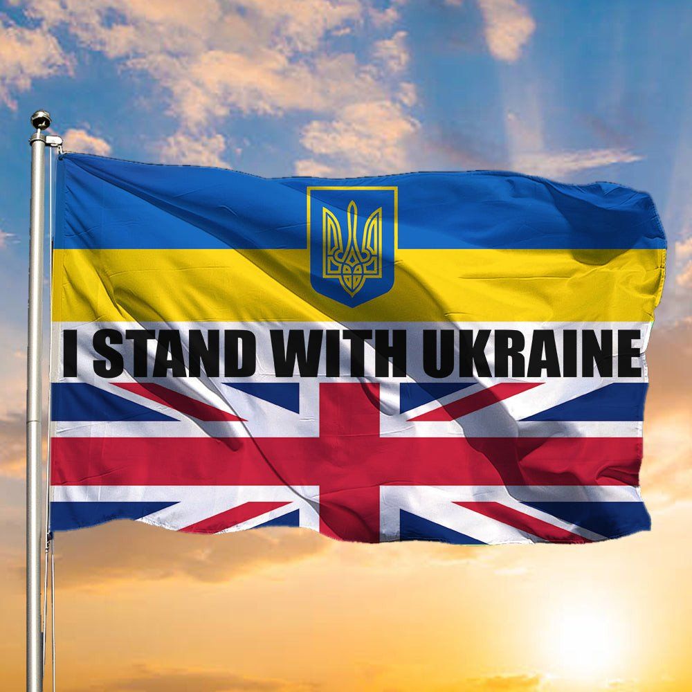 181 United Kingdom I Stand With Ukraine Flag Support Ukraine Merch Slava Ukraini Flag