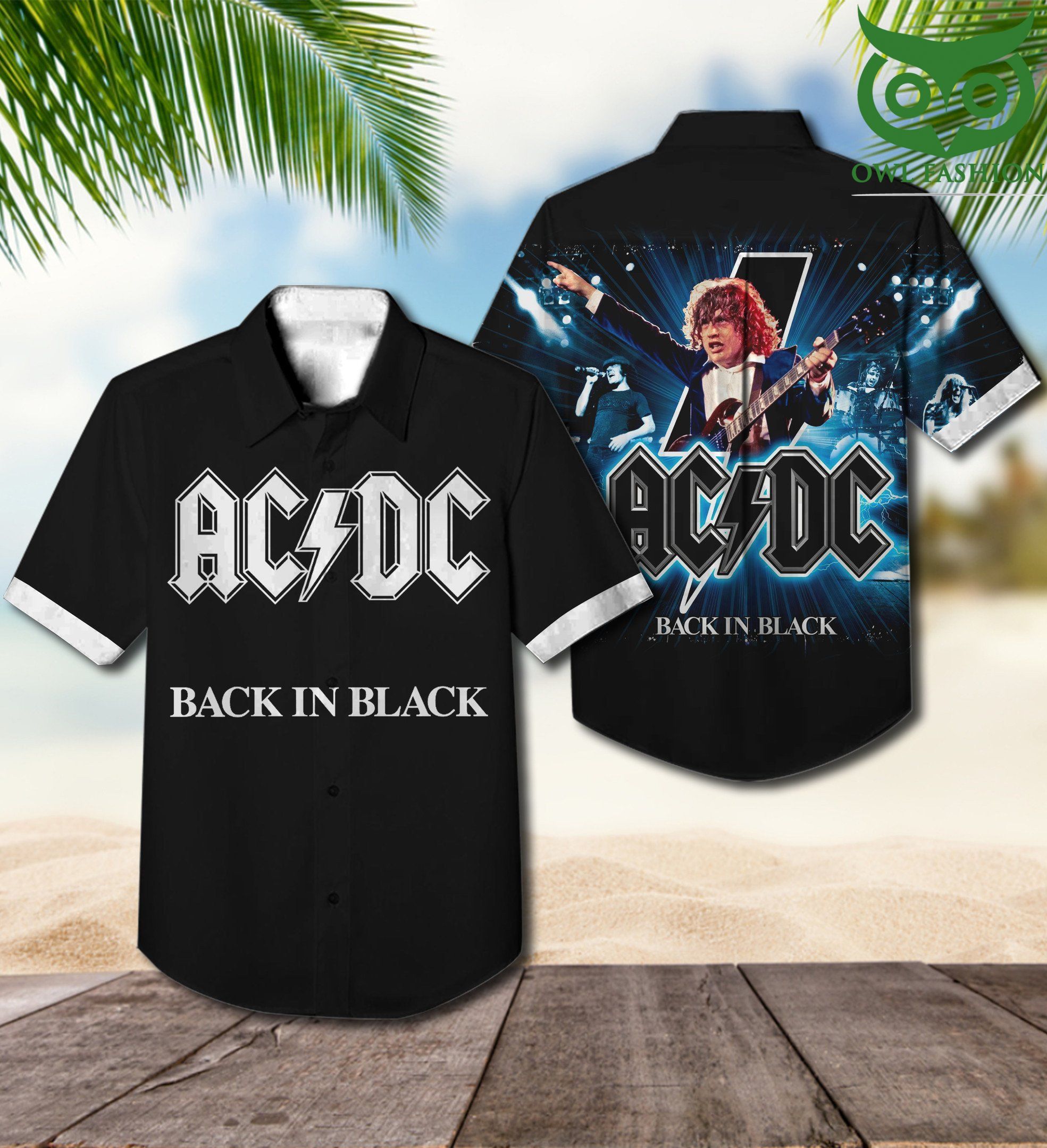 22 SPECIAL ACDC Black in Black 3D Hawaiian Shirt