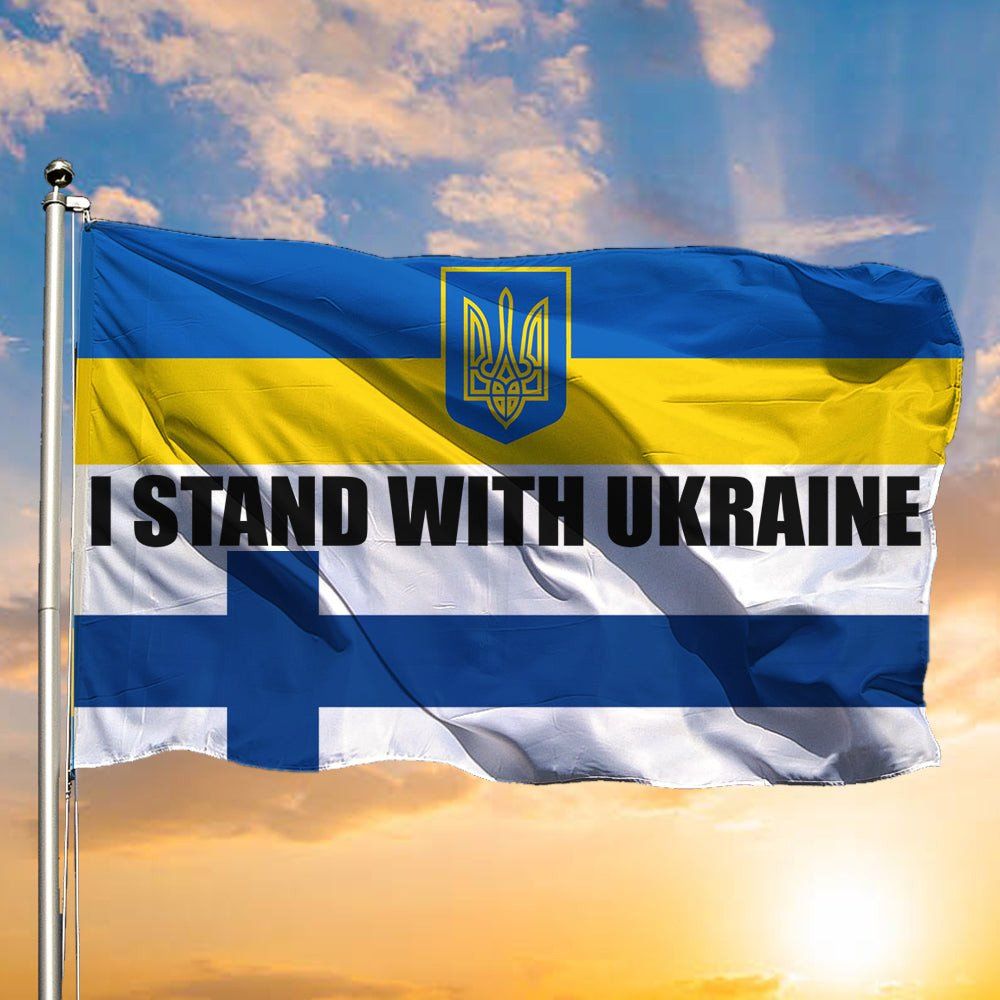 63 Finland I Stand With Ukraine Flag Finland Solidarity With Ukraine Support Flag
