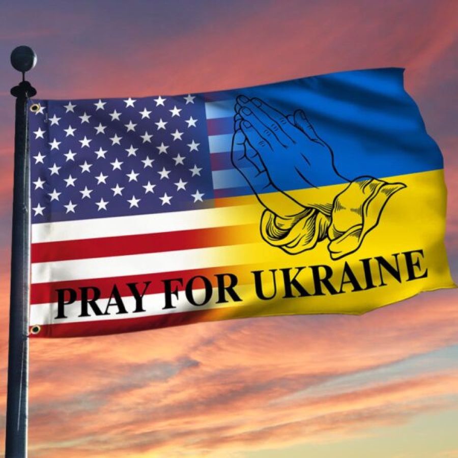280 Pray For Ukraine American Ukrainian Flag I Stand With Ukraine Merch