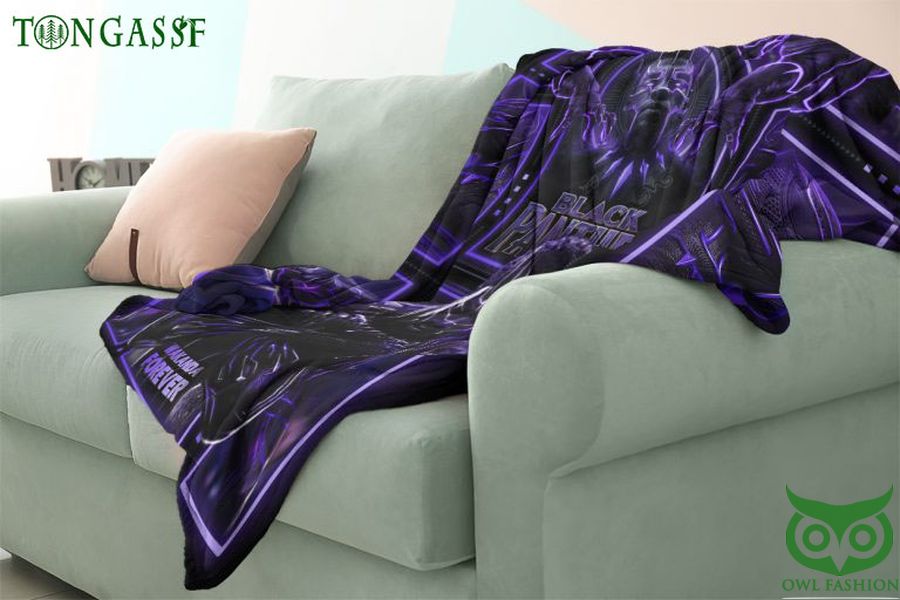 49 Black Panther Wakanda Forever purple fleece blanket