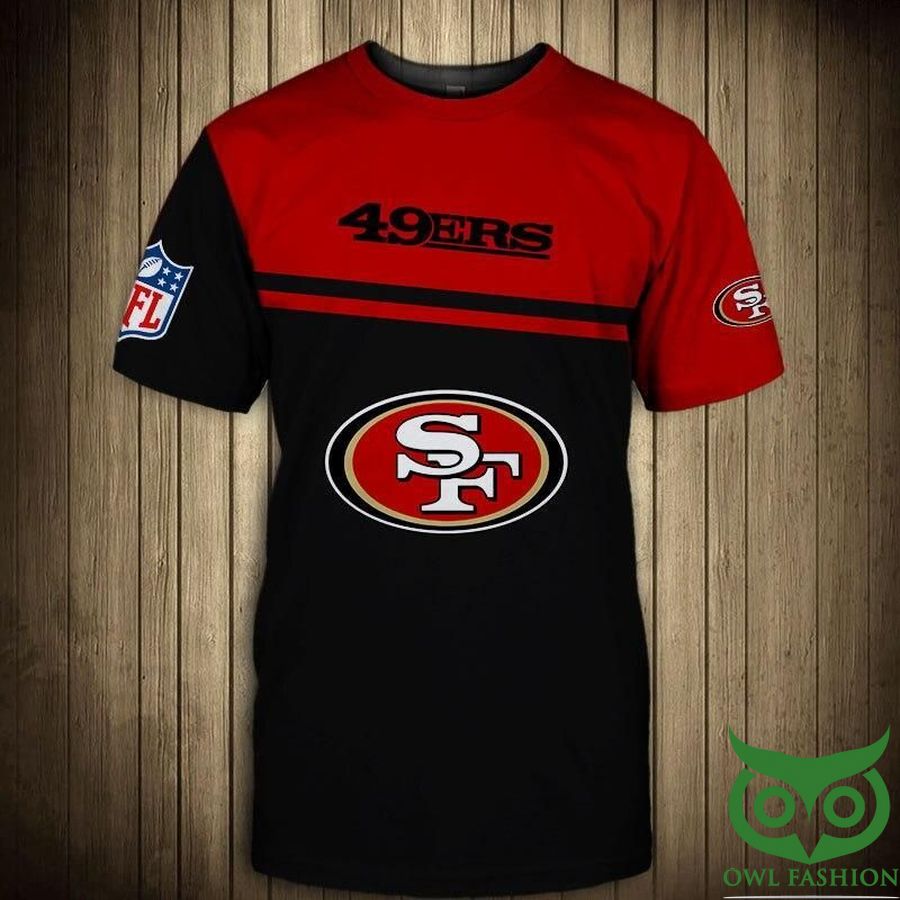 12 San Francisco 49ers NFL Red and Black 3D T shirt
