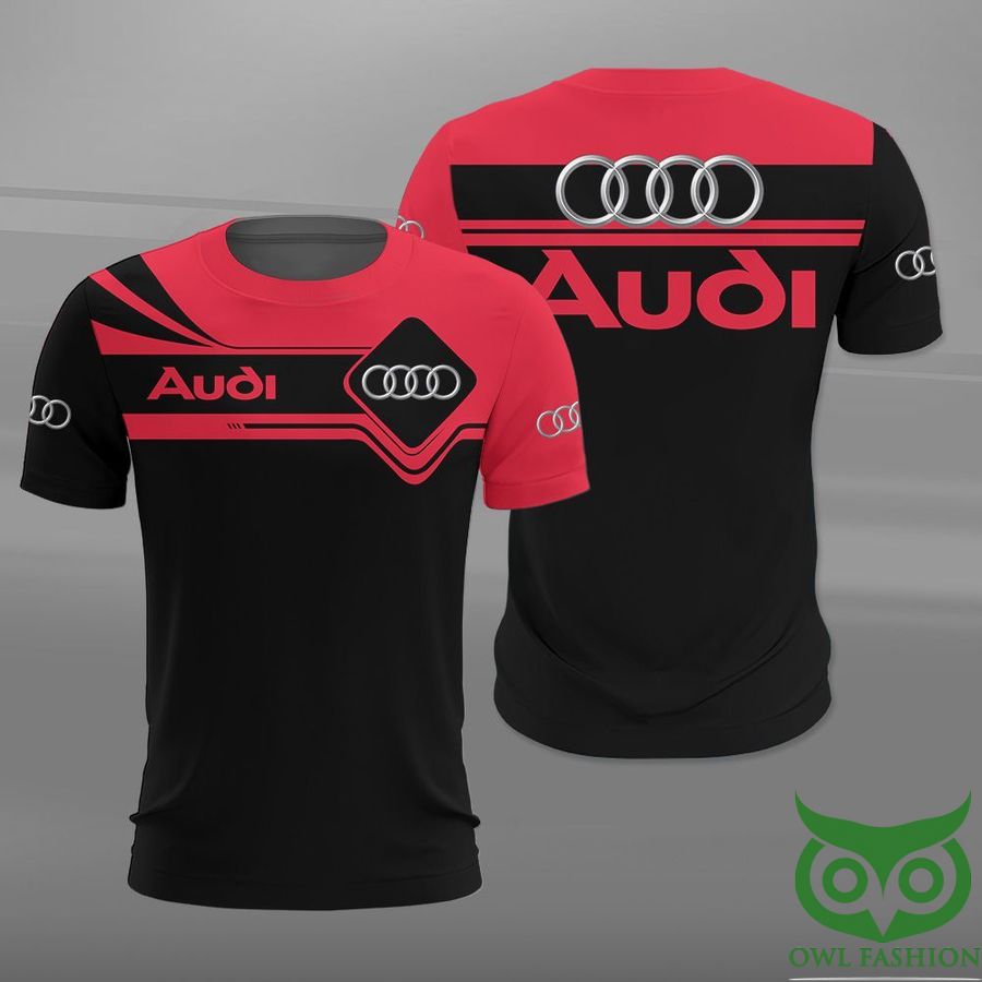 Audi Pink Red and Black 3D Shirt