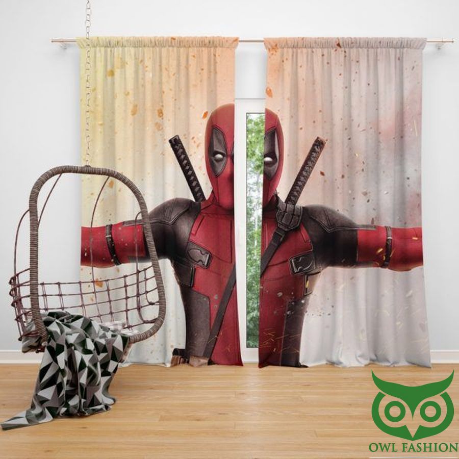 Deadpool 2 Movie Pastel Gradient Window Curtain