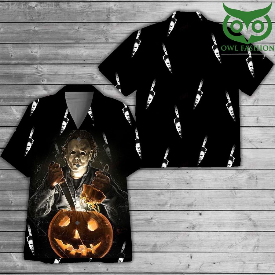 Michael Myers Halloween Knife Pattern Hawaii 3D Shirt 