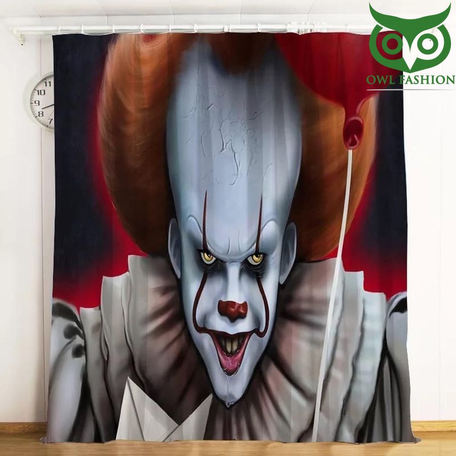 Creepy Pennywise 3d Printed Window Curtains Home Decor