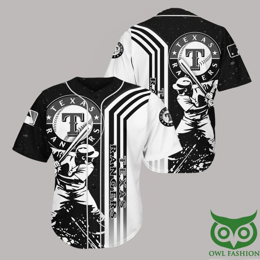 Texas Rangers White n Black Baseball Jersey Shirt