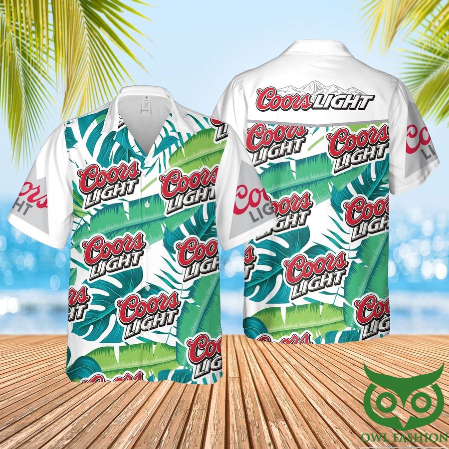 Coors Light Beer with Leaf Hawaiian Shirt and Shorts
