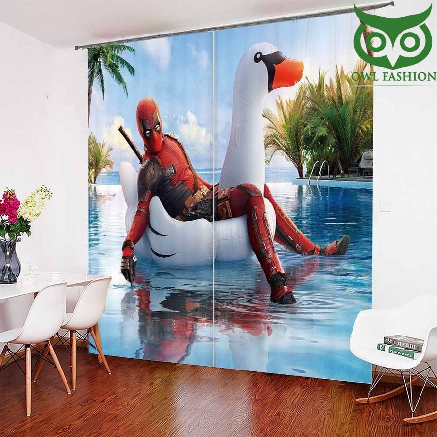 Deadpool In The Pool On White Swan room decoration shower curtains