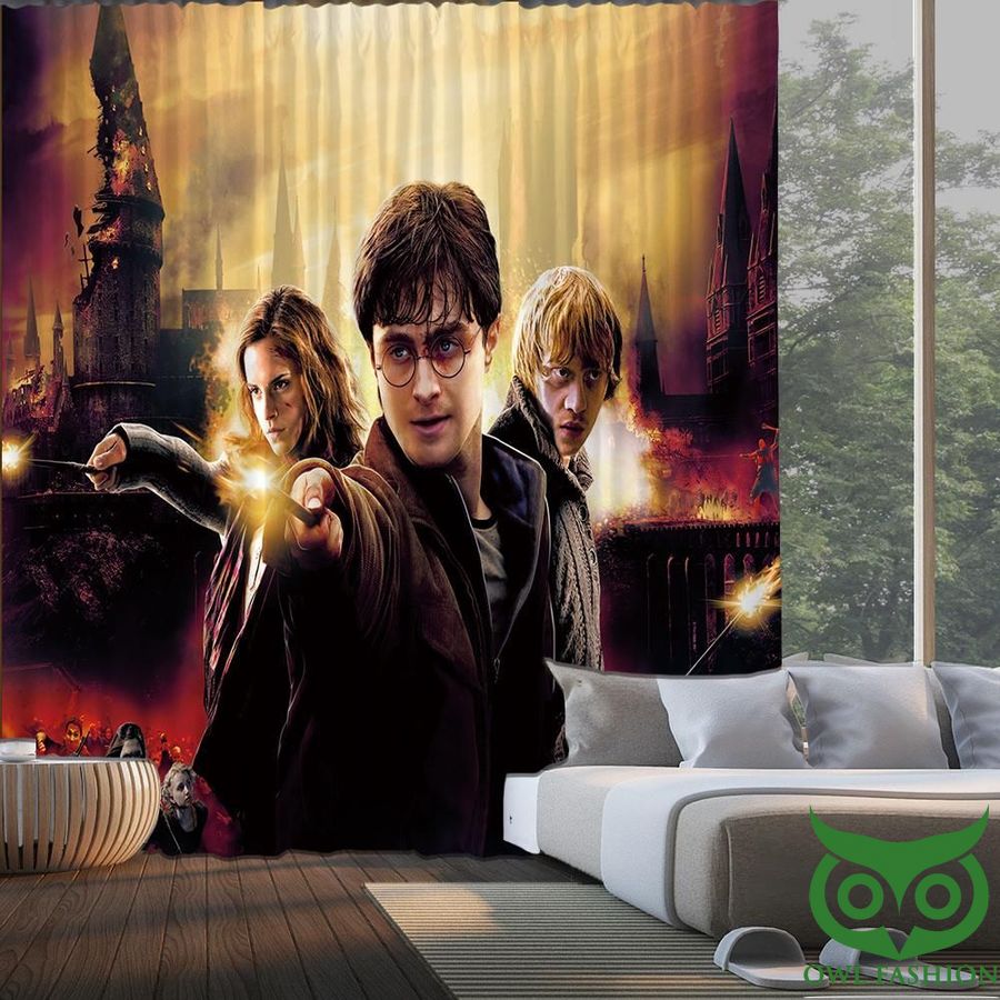 Harry Potter Hermione Ron 3D Printed Window Curtain