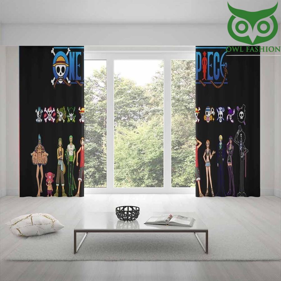 One Piece Characters Prepare For Fight In Dark Night Shower Curtain 