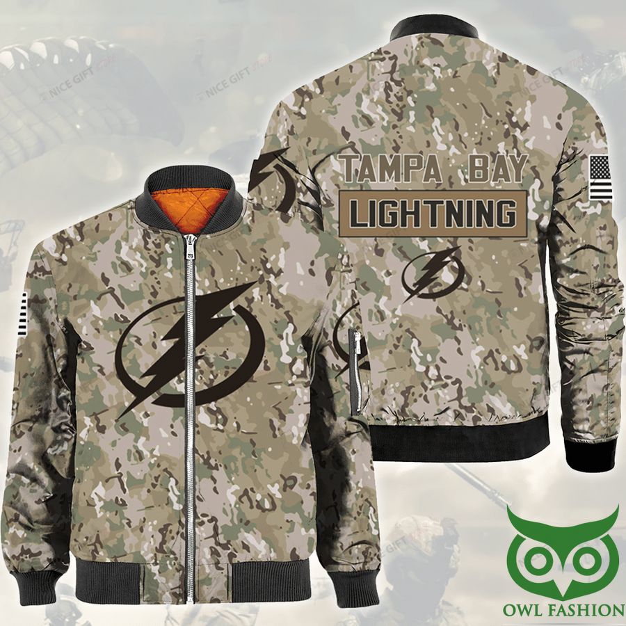 NHL Tampa Bay Lightning Camouflage Bomber Jacket
