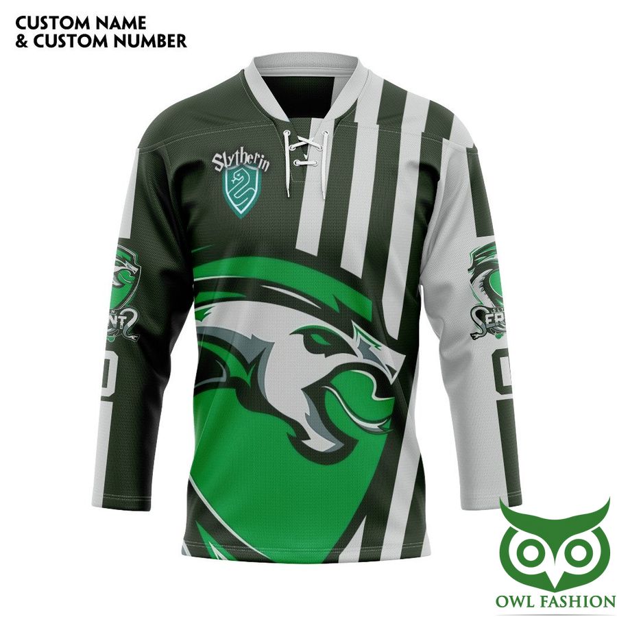 Harry Potter Slytherin Serpent Quidditch Team Custom Name Number Hockey Jersey