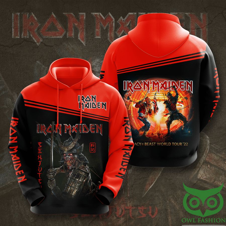 Iron Maiden Red Characters Fighting Black 3D Hoodie
