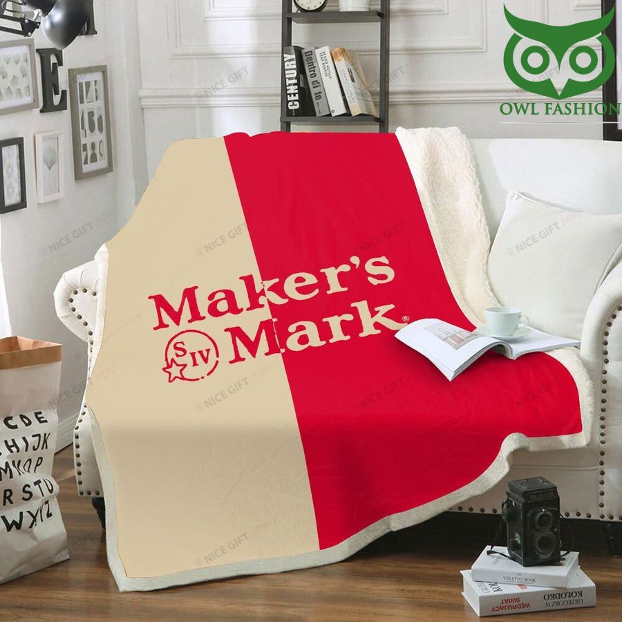 Makr's Mark half red Fleece Blanket