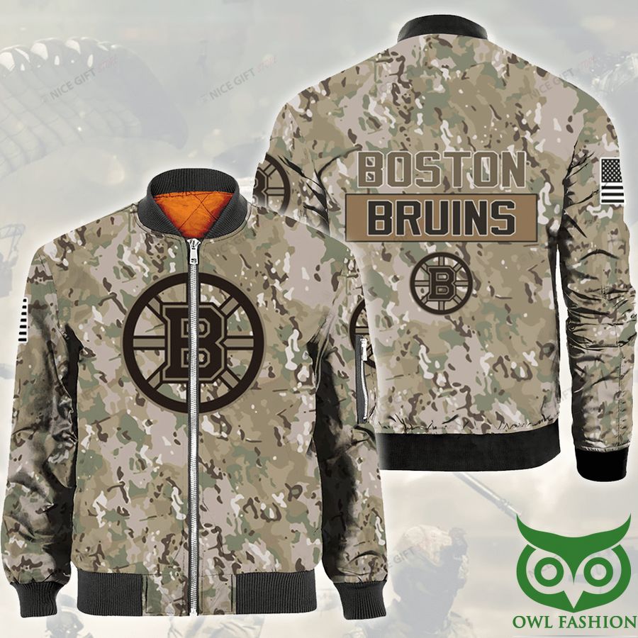 NHL Boston Bruins Camouflage Bomber Jacket