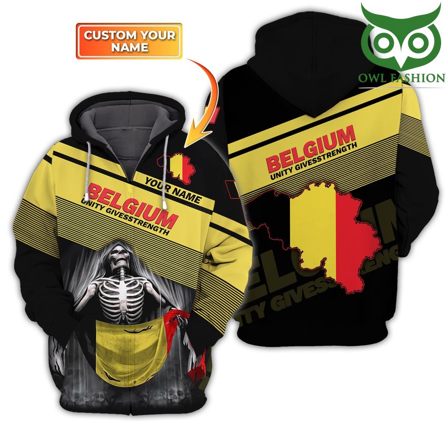 Belgium Unity Givenesstrength Personalized Name 3D Hoodie