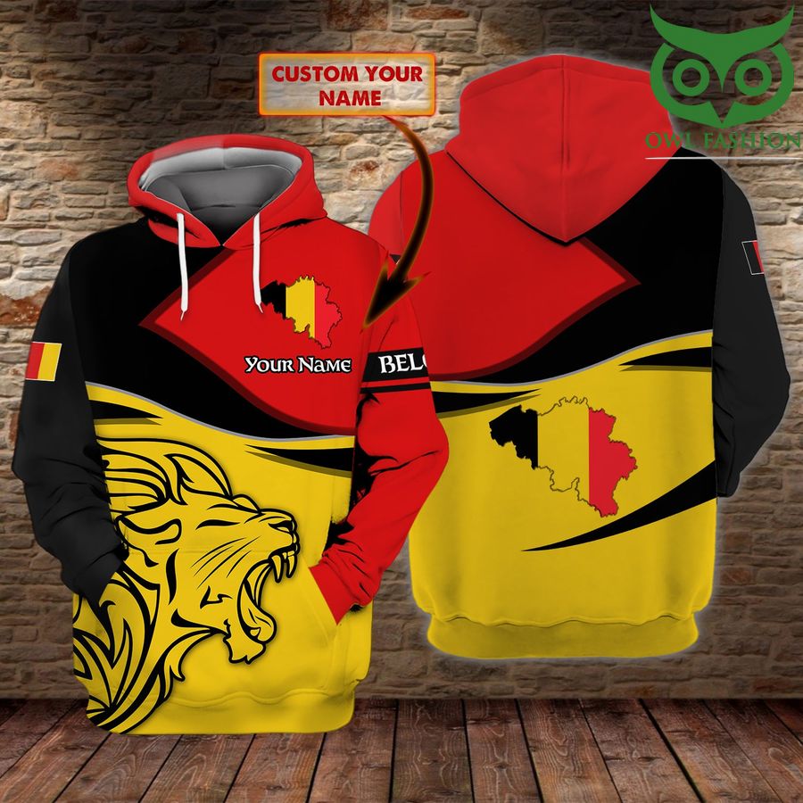 Belgium lion 3D Hoodie Personalized Name 