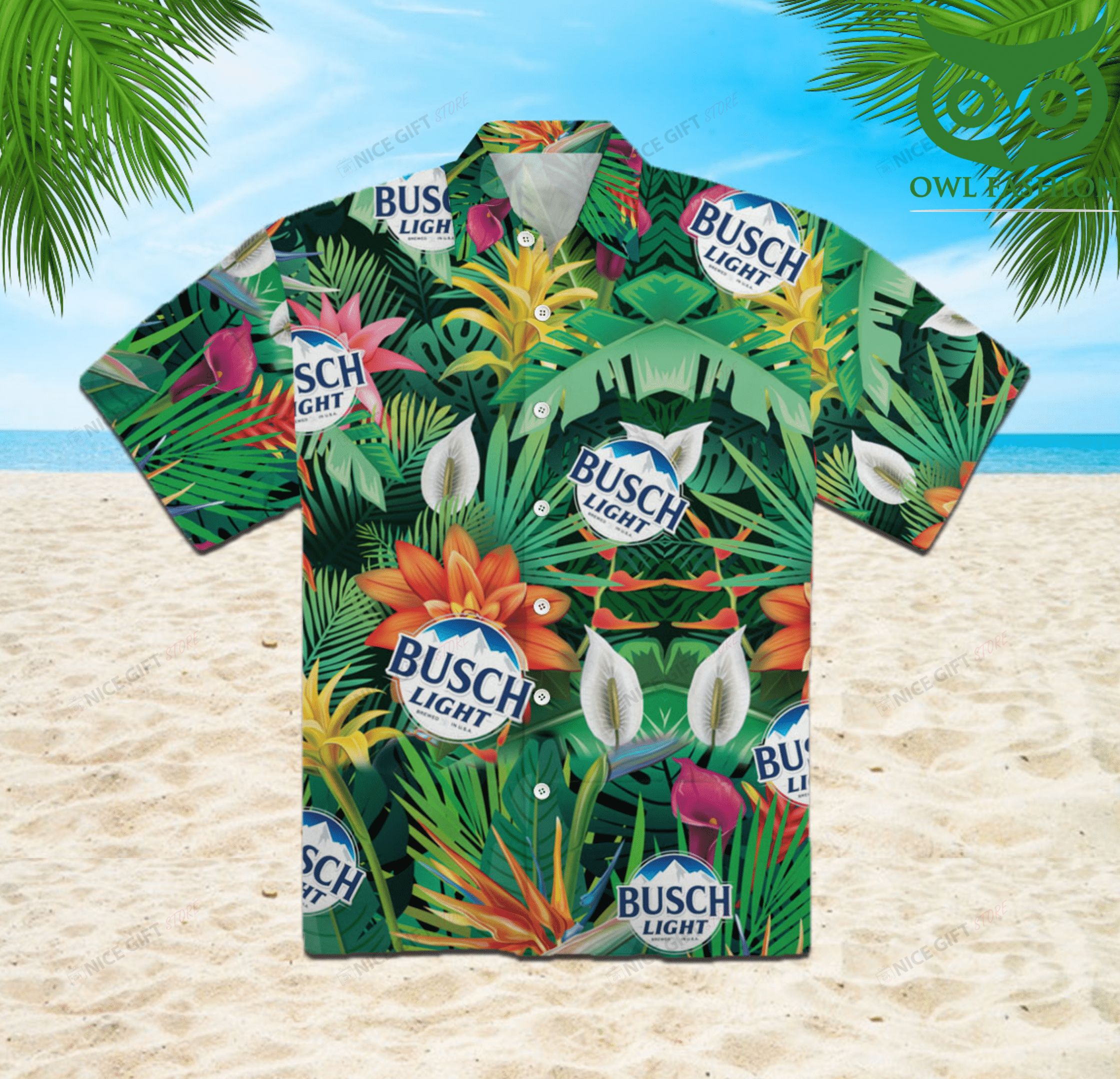 Busch Light Beer Hawaiian 3D Shirt 