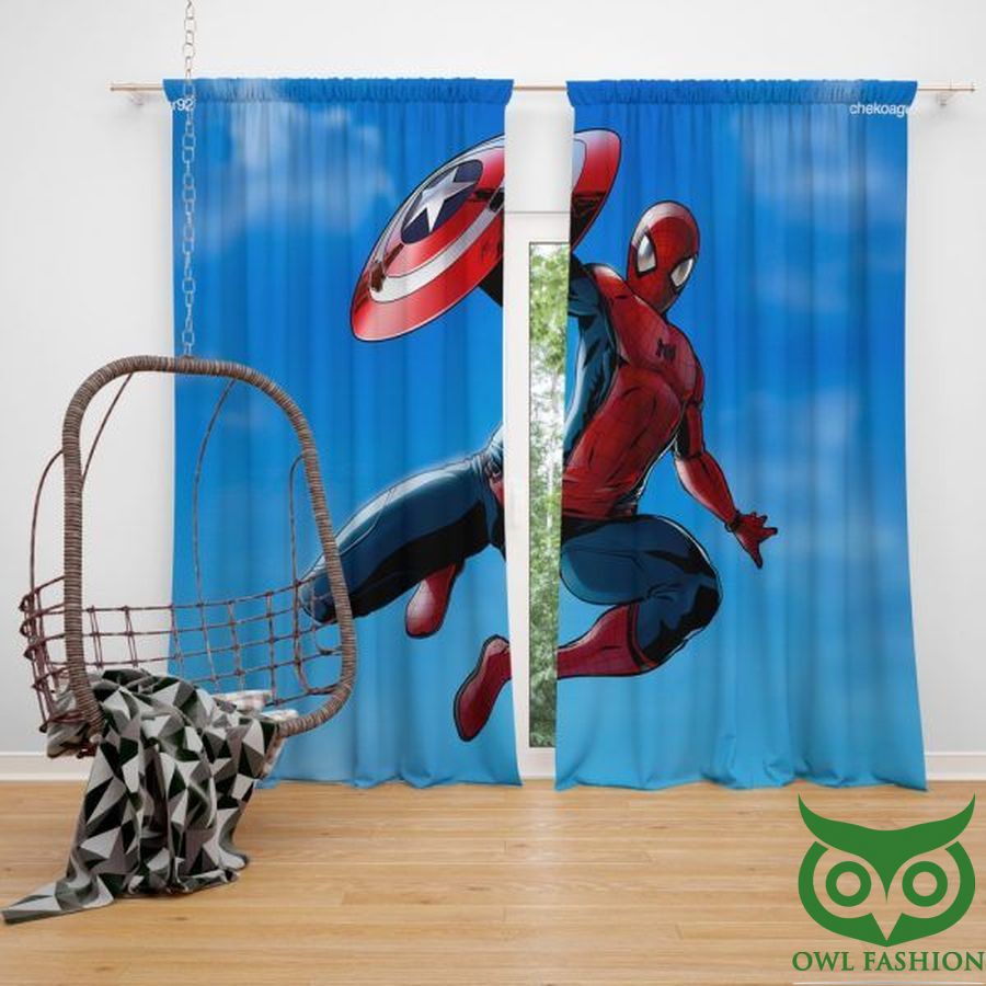 Captain America Civil War Movie Spider Man Window Curtain