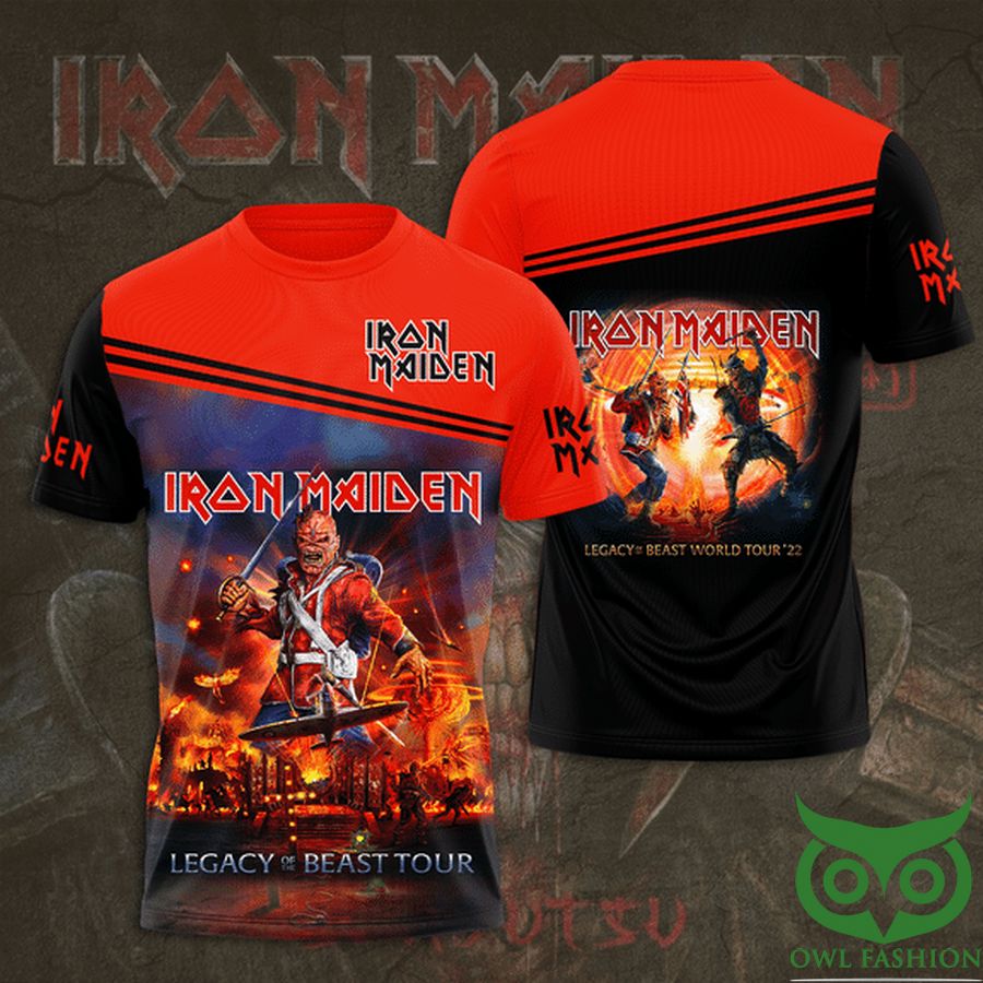 Iron Maiden Legacy of the Beast Tour Red 3D T-Shirt
