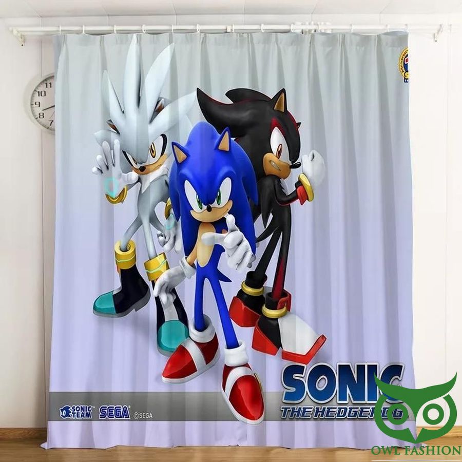 Sonic The Hedgehog Character 3d Printed Window Curtain