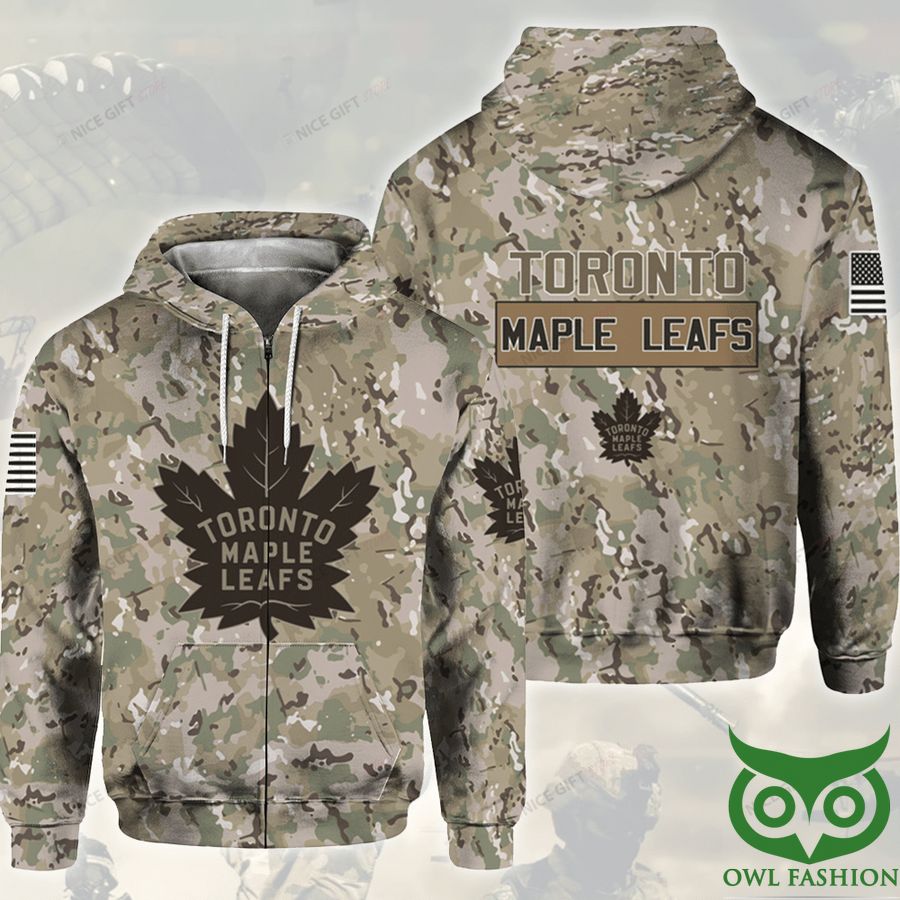 NHL Toronto Maple Leafs Camouflage 3D Zip Hoodie