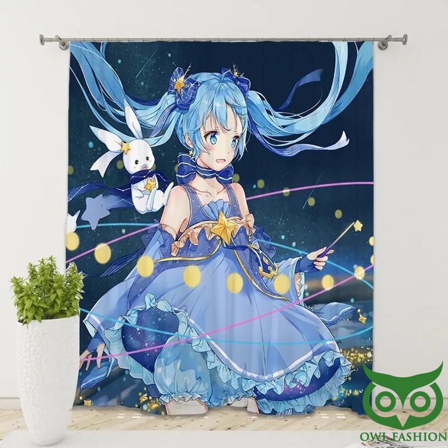 Hatsune Miku 3d Printed Window Curtain For Fans
