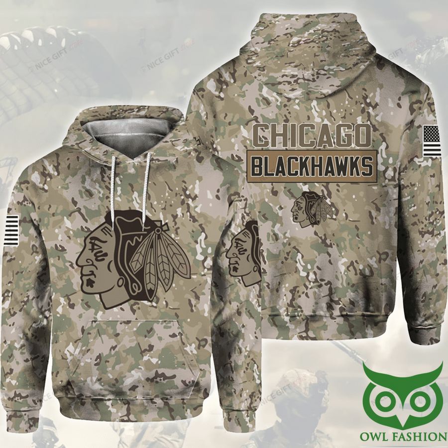 NHL Chicago Blackhawks Camouflage 3D Hoodie