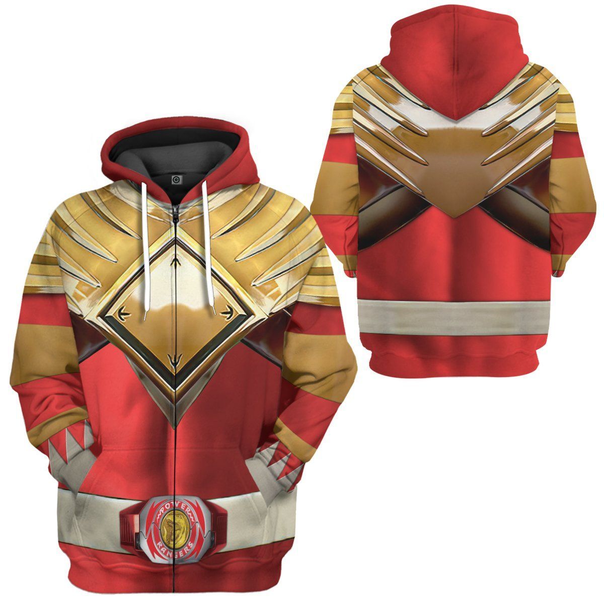 Mighty Morphin Red 2 Power Rangers Hoodie Apparel