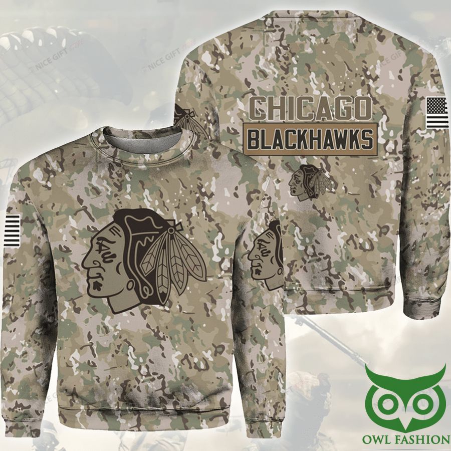 NHL Chicago Blackhawks Camouflage Crewneck Sweatshirt