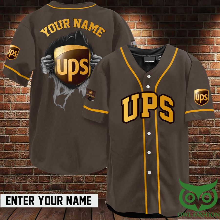 Custom Name Parcel UPS Halloween Baseball Jersey Shirt