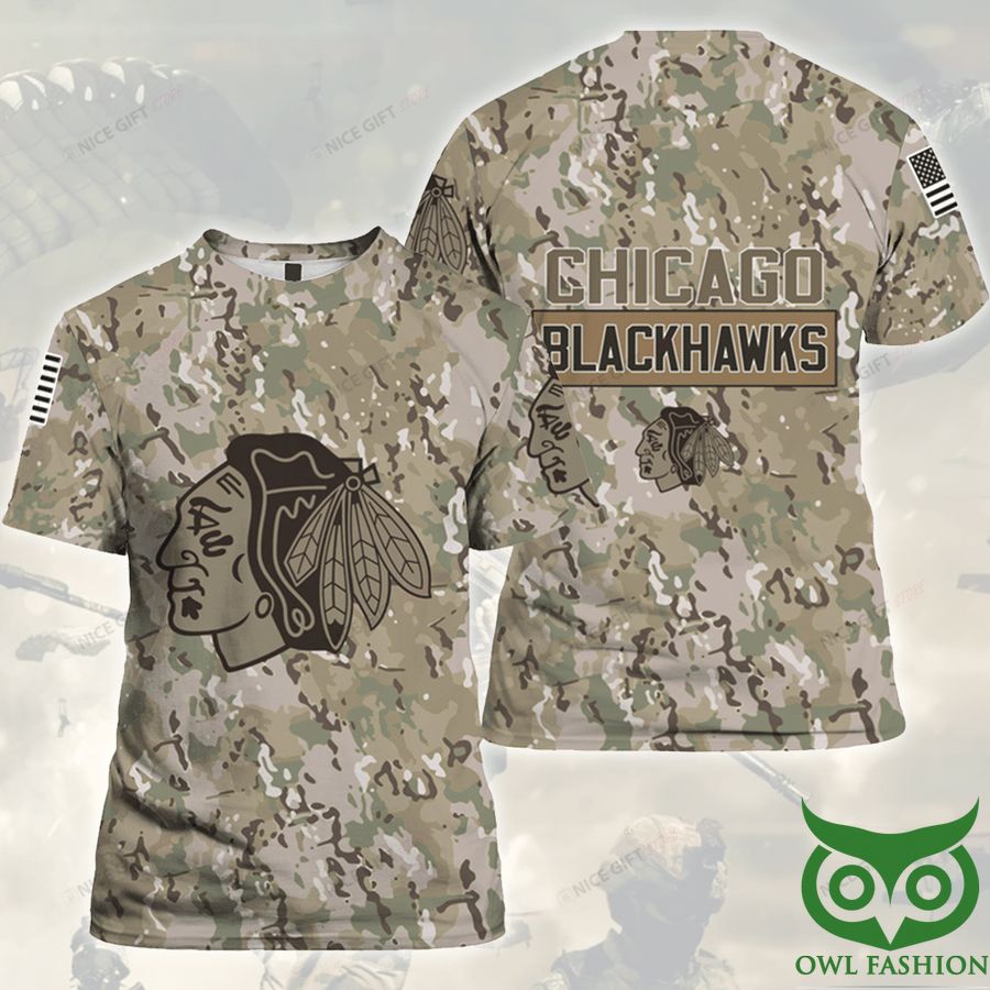NHL Chicago Blackhawks Camouflage 3D T-shirt