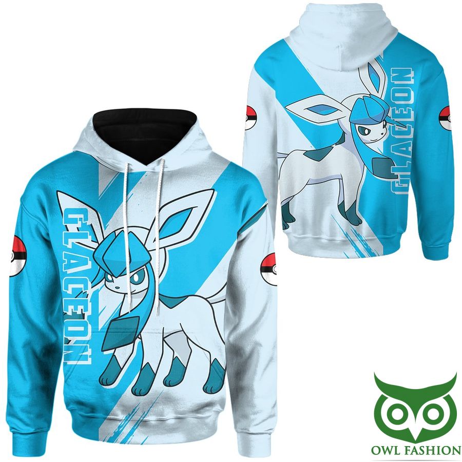 Anime Pokemon Glaceon Printed 3D Hoodie