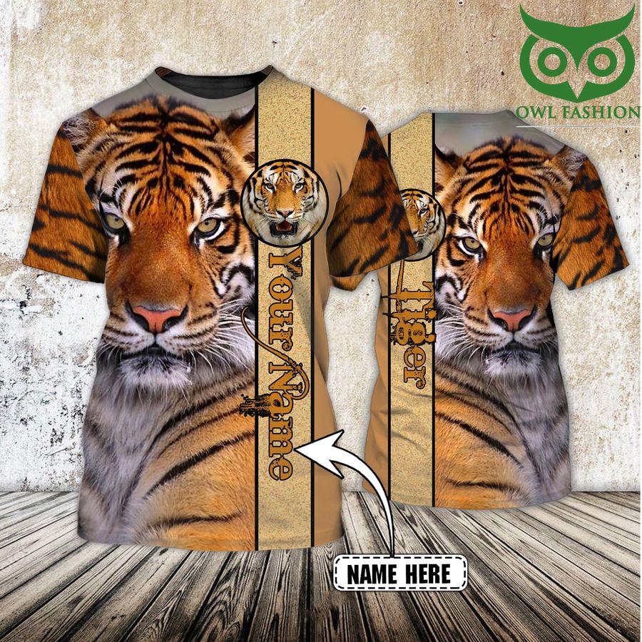 Tiger cool look Personalized Name 3D Tshirt 